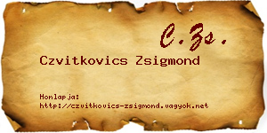 Czvitkovics Zsigmond névjegykártya